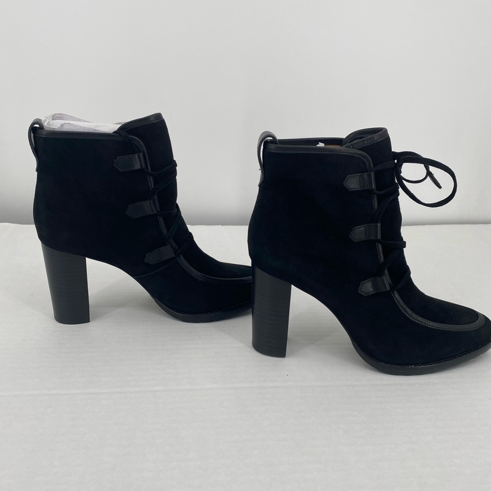 Lauren Ralph Lauren Womens Mabel Suede Lace-Up Booties Black Size 8.5‎ - Picture 10 of 14